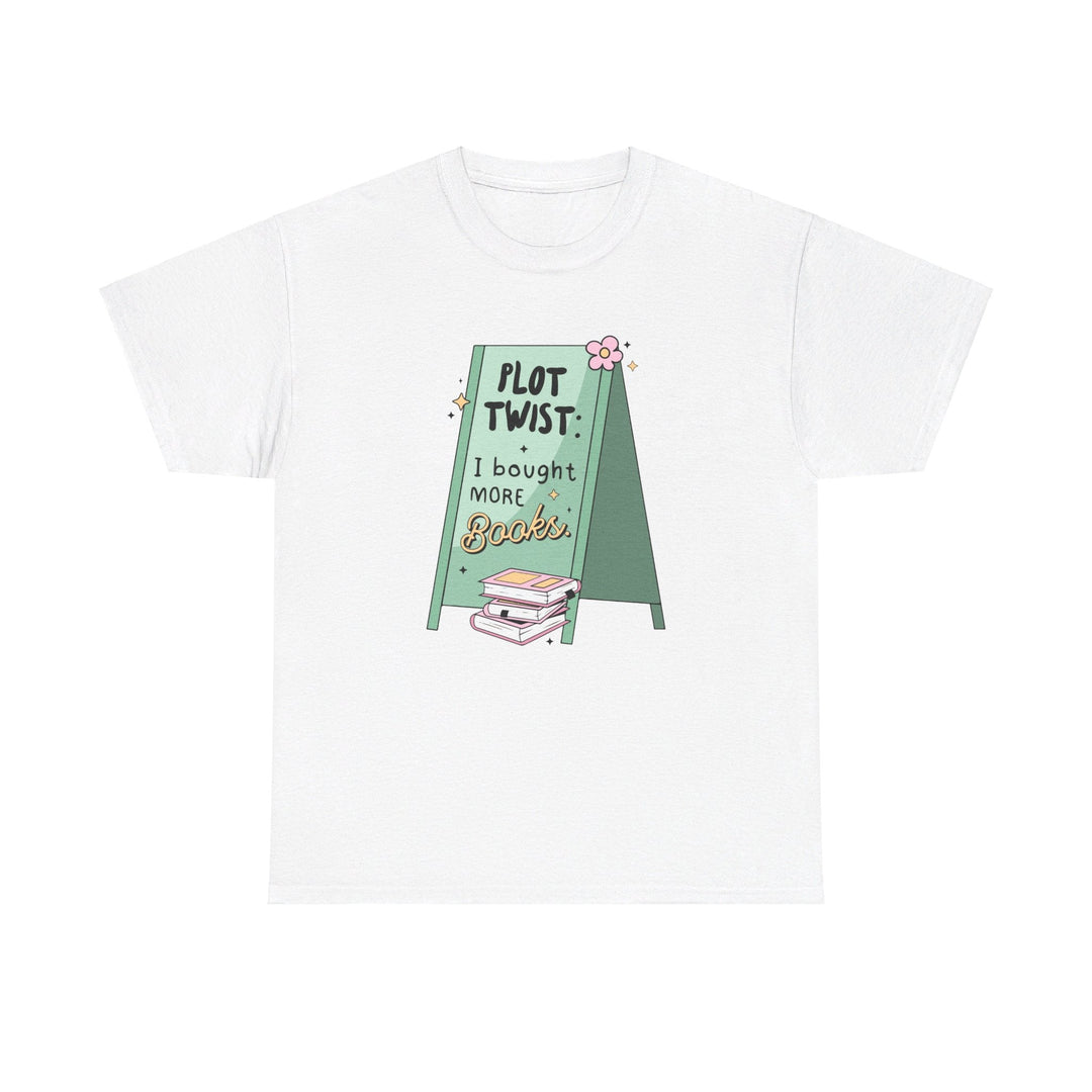 Printify T-Shirt Plot Twist: I bought more books - Unisex Heavy Cotton Tee