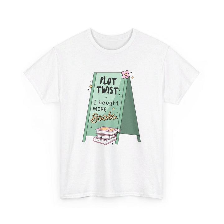 Printify T-Shirt Plot Twist: I bought more books - Unisex Heavy Cotton Tee