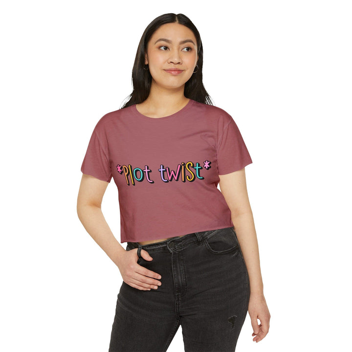 Slow Burn Publishing T-Shirt Plot Twist - Women's Festival Crop Top