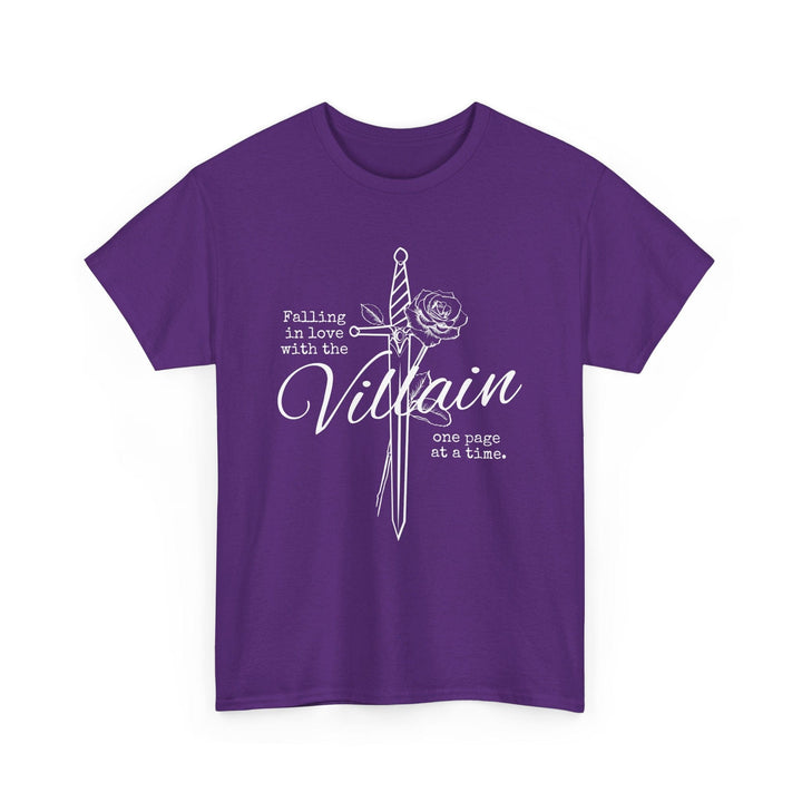 Slow Burn Publishing T-Shirt Purple / S Falling in Love with the Villain - Unisex Heavy Cotton Tee