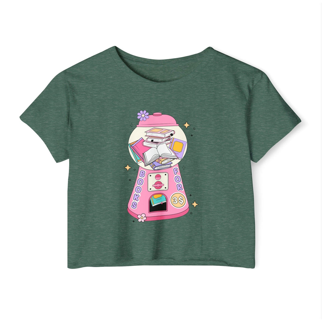 Slow Burn Publishing T-Shirt Royal Pine / XS Bubble Gum Book Design - Women's Festival Crop Top