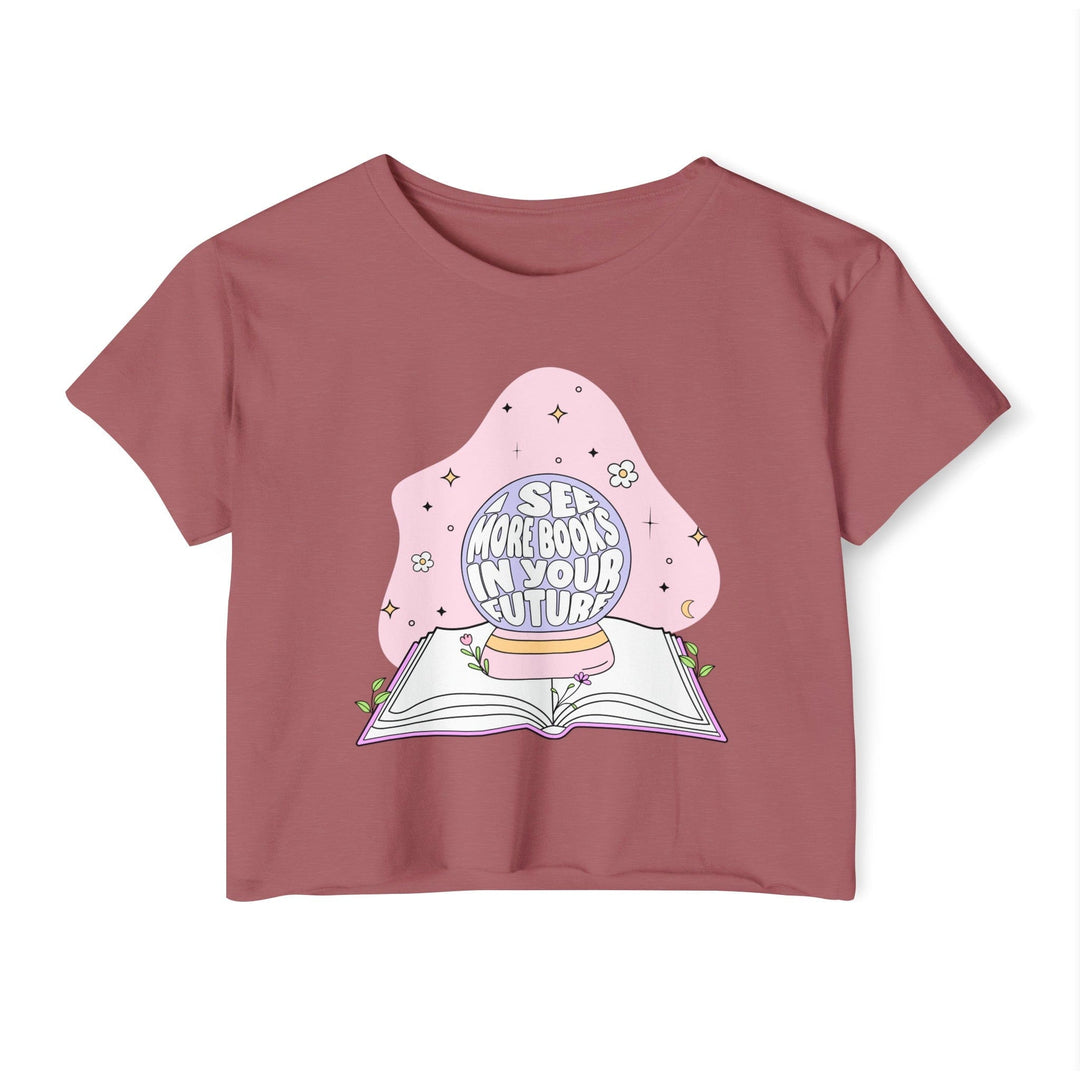 Slow Burn Publishing T-Shirt Smoked Paprika / XS I see more books in your future - Women's Festival Crop Top