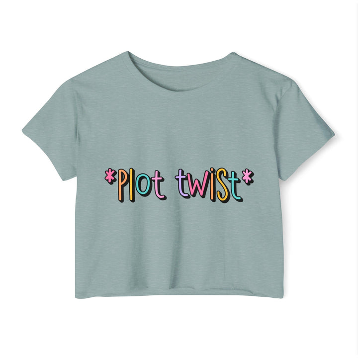 Slow Burn Publishing T-Shirt Stonewash Green / S Plot Twist - Women's Festival Crop Top